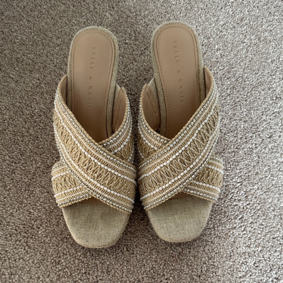 Kelly & Katie Tan Woven Mules - Picture 1 of 3